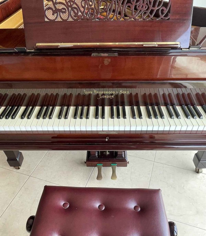 John Broadwood & Sons Grand Piano Rosewood 200cm 2 Pedals with Bench