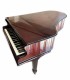 Piano de Cola John Broadwood & Sons Palo de Rosa 200cm 2 Pedales con Banco