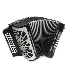 Concertina Hohner model Compadre with 12 bass buttons, 2 voices, GFC tuning and in black color
