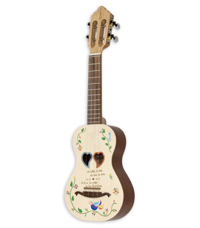 Cavaquinho APC modelo Boca 2 Corações Birabaile com tampo em spruce maciço