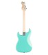Espalda de la guitarra eléctrica Fender modelo Squier Sonic Strat HT Seafoam Green (Verde) con mástil en arce