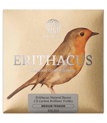 String Set Knobloch model EDC33.5 Erithacus Double Silver CX in carbon and with medium tension for classical guitar