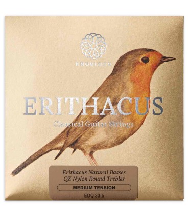 String set Knobloch model EDQ33.5 Erithacus QZ Double Silver in nylon and with medium tension for classical guitar
