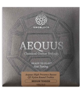 Jogo de cordas Knobloch modelo Aequus USQ33.5 Silver Enhanced QZ em nylon e com média tensão para guitarra clássica