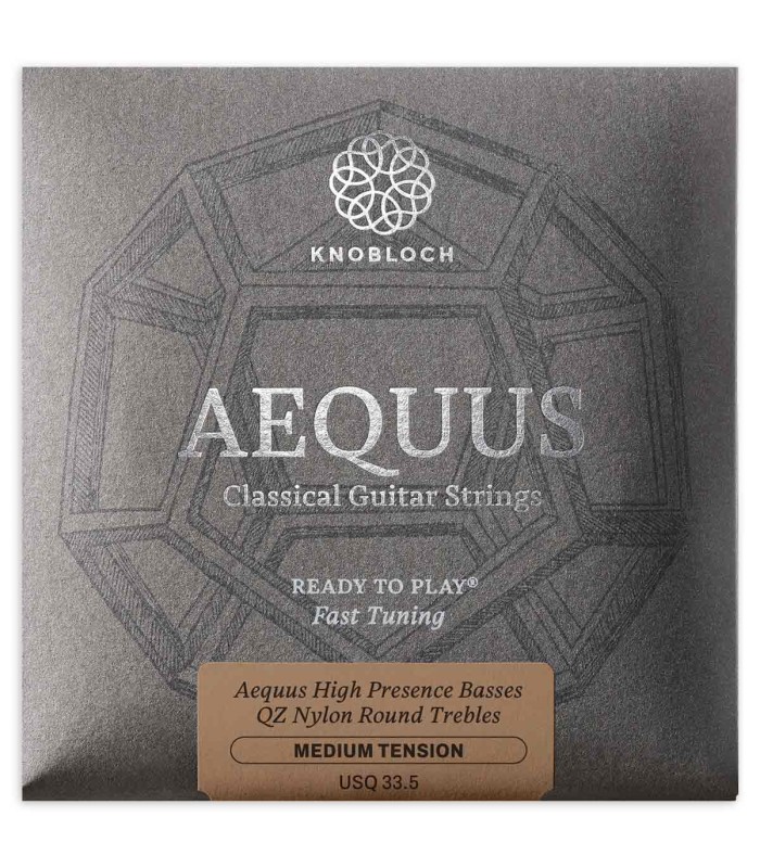 Juego de cuerdas Knobloch Aequus USQ33.5 Silver Enhanced QZ en nylon y con tensión media para guitarra clásica