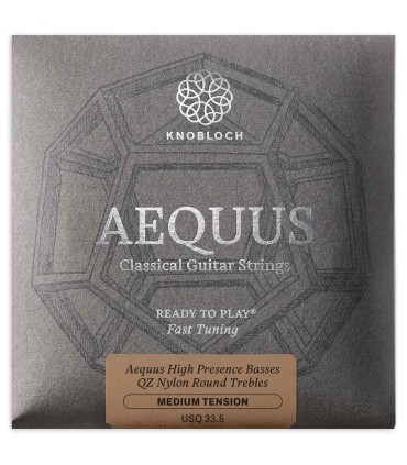 Juego de cuerdas Knobloch Aequus USQ33.5 Silver Enhanced QZ en nylon y con tensión media para guitarra clásica