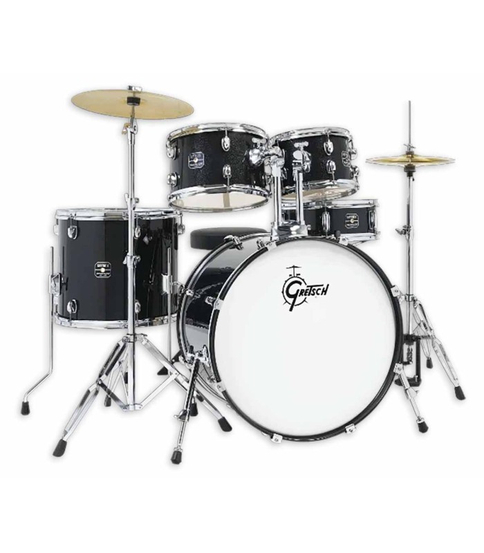 Gretsch Renegade 5-Piece Drum Set with cymbals and hardware in black mist color