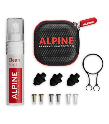 Protectores Auditivos Alpine modelo Musicsafe Pro en negro con 3 niveles de protección para oídos