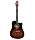 Guitarra electroacústica Beckman modelo BKM/DCE-TGB con tapa en tília y acabado Tigerburst