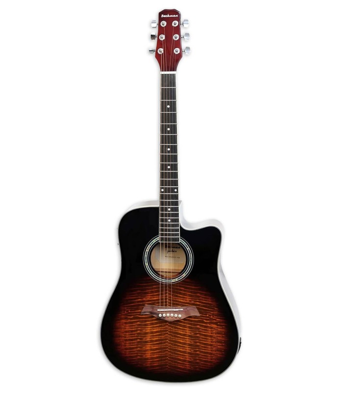 Guitarra eletroacústica Beckman modelo BKM/DCE-TGB com tampo em  tília acabamento Tigerburst