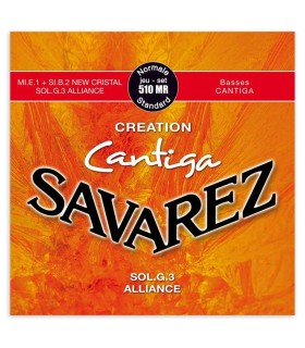 String set Savarez model 510 MR Cantiga of medium tension for classical guitar - Package Cover