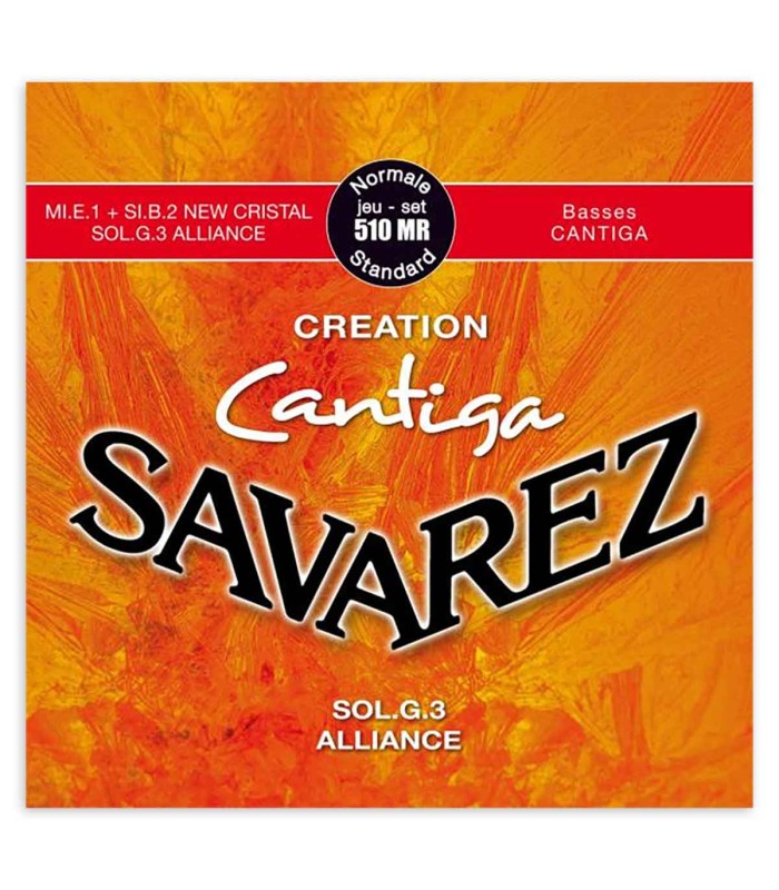 Jogo de cordas Savarez modelo 510 MR Cantiga de tensão média para guitarra clássica - Capa Embalagem