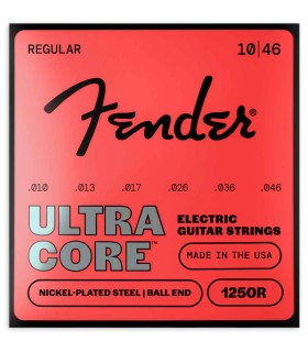 Juego de cuerdas Fender modelo 1250R Nickel Plated Steel Ultracore de calibre 010-046 para guitarra eléctrica