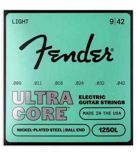 Juego de cuerdas Fender modelo 1250L Nickel Plated Steel Ultracore de calibre 009-042 para guitarra eléctrica