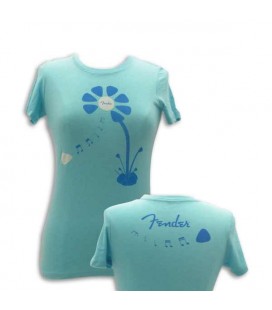 T shirt Fender Azul Pick Petal Mujer Size XL