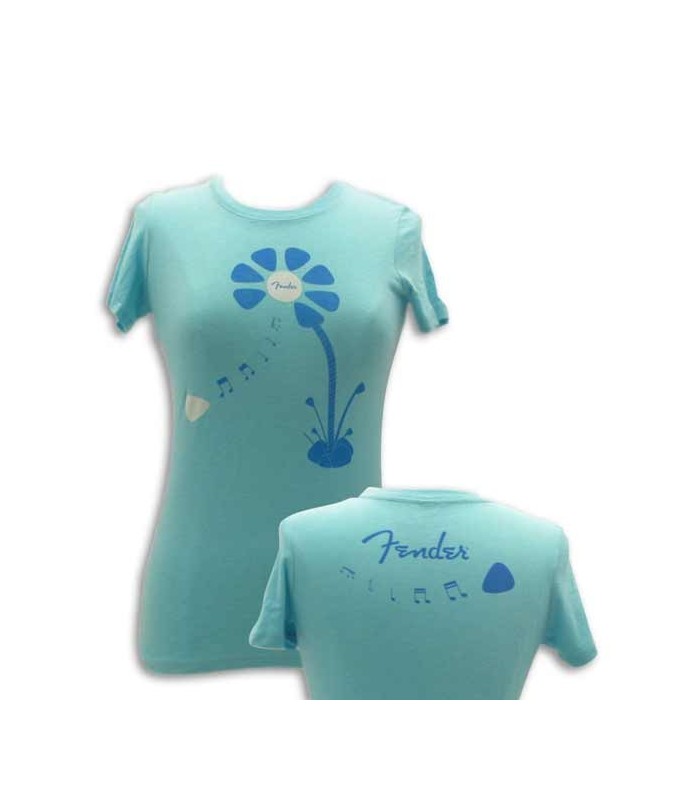 T shirt Fender Azul Pick Petal Mujer Size XL