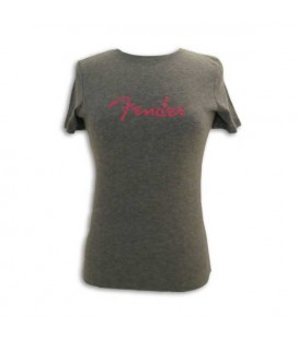 T shirt Fender Cinza com Logo Senhora Size L