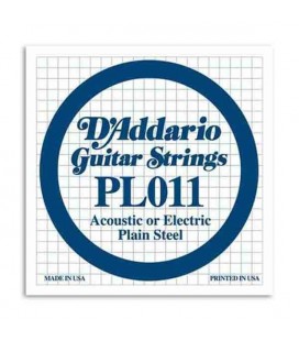 Corda Individual DAddario 011 para Guitarra Elétrica ou Acústica Aço