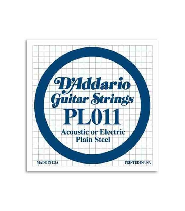 Corda Individual DAddario 011 para Guitarra Elétrica ou Acústica Aço