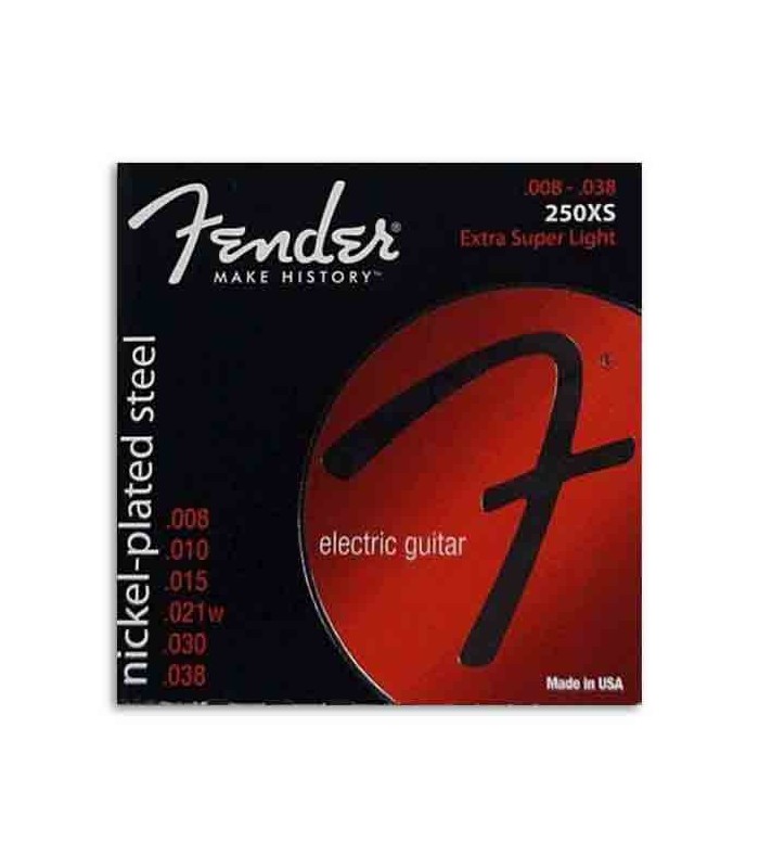 Jogo de Cordas Fender 250XS para Guitarra Eletrica Nickel Plated Steel 008 038