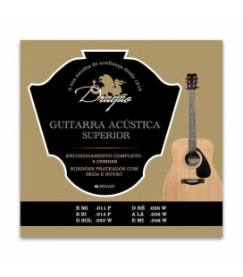Jogo de Cordas Dragão 023 para Guitarra Acústica Superior Aço Seda Botão