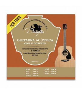 Juego de Cuerdas Dragão 082 para Guitarra Acústica Acero Superior Si Bordón Botón 7 Inox