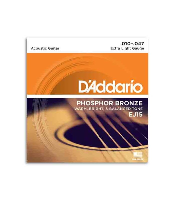 Jogo de Cordas DAddario EJ15 010 para Guitarra Acústica Phosphor Bronze