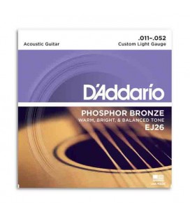 Jogo de Cordas DAddario EJ26 011 para Guitarra Acústica Phosphor Bronze