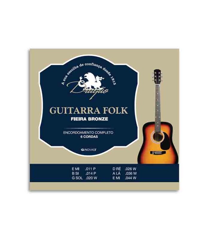 Juego de Cuerdas Dragão 045 para Guitarra Folk 6 Cuerdas 1200