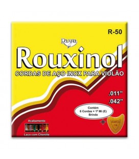 Jogo de Cordas Rouxinol R50 Inox com Asa para Guitarra Acústica Aço