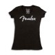 T shirt Fender Preta Distressed Senhora Size XL