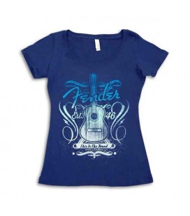T shirt Fender Azul Marinho This Is Sound Senhora Tamanho L