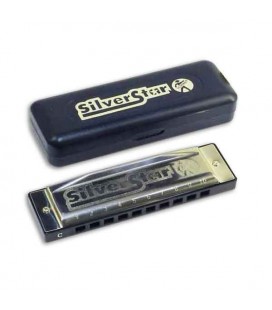 Foto de la harmonica Hohner Silver Star en Lá con la caja