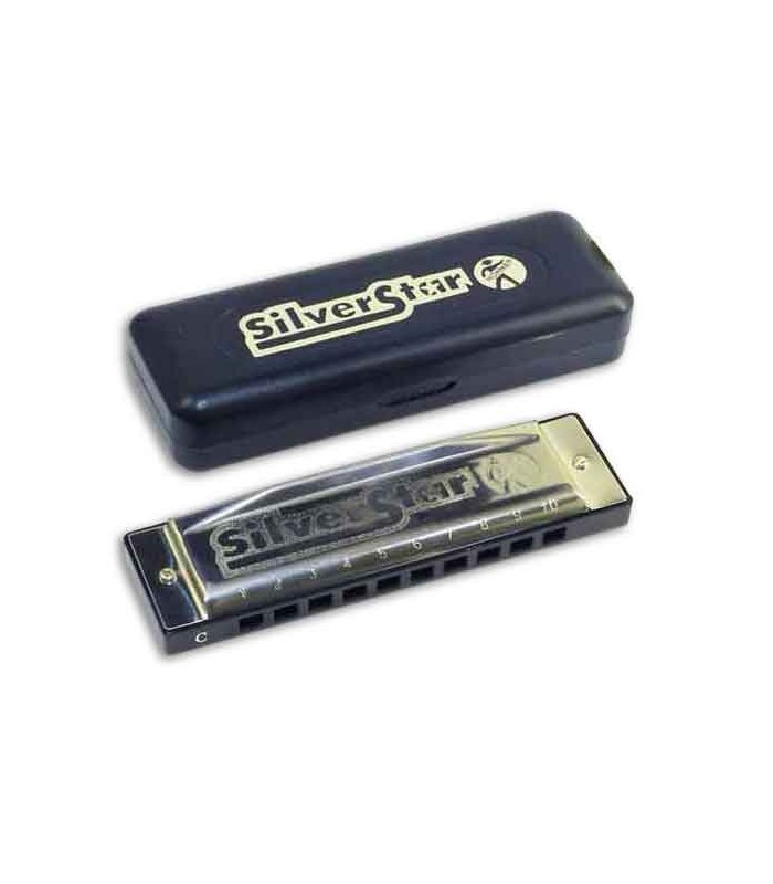 Foto de la harmonica Hohner Silver Star en Lá con la caja