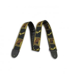 Correia Fender para Guitarra Preto Amarelo Castanho