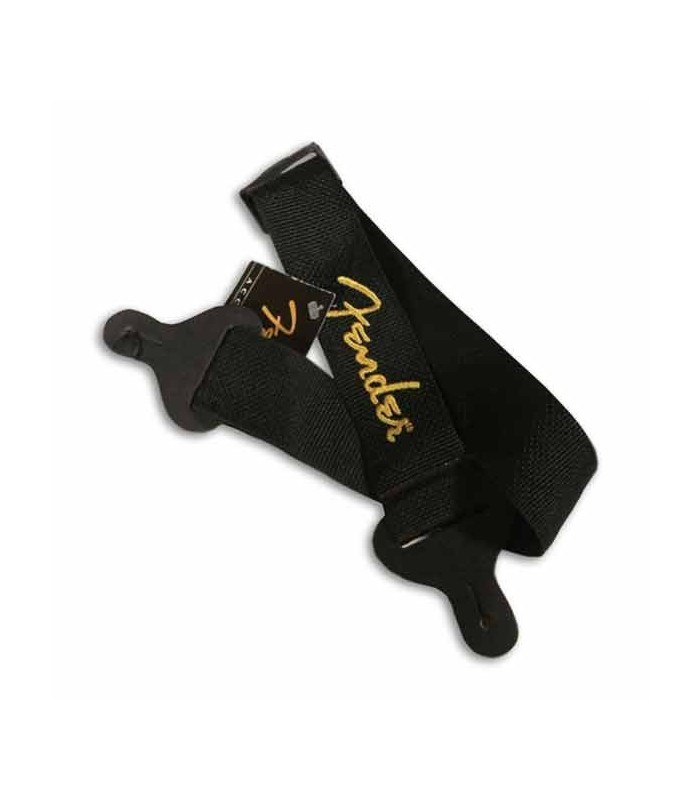 Correia Fender para Guitarra com Logo Amarelo