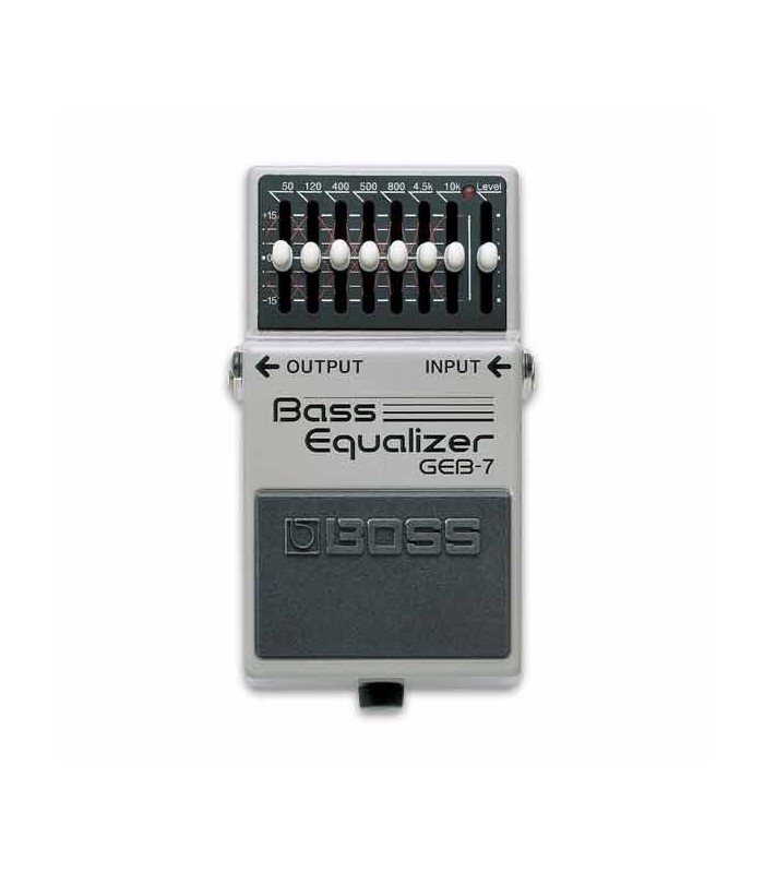 Foto frontal del pedal de efectos Boss GEB 7 Bass Graphic Equalizer