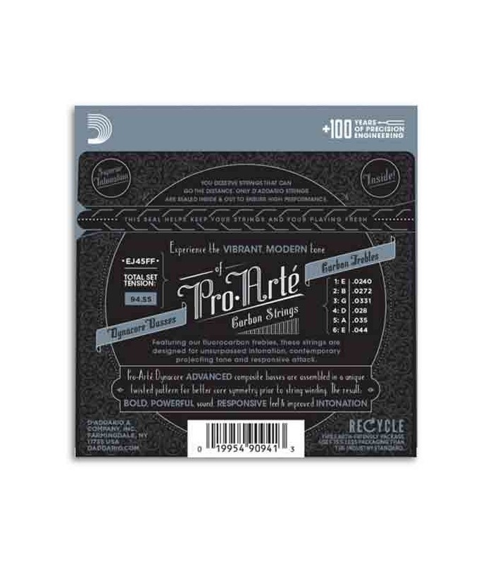 Daddário String Set for Classical Guitar Carbon Normal Tension EJ45FF