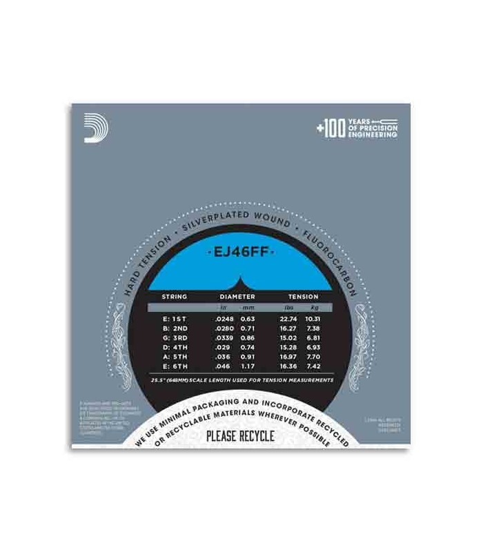 Daddário Classical Guitar String Set Carbon Hard Tension EJ46FF