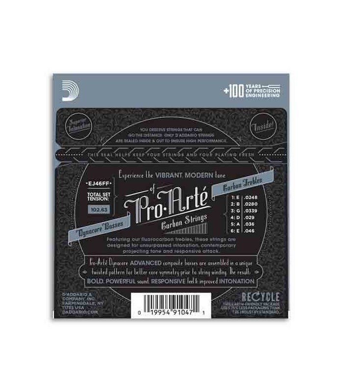 Daddário Classical Guitar String Set Carbon Hard Tension EJ46FF