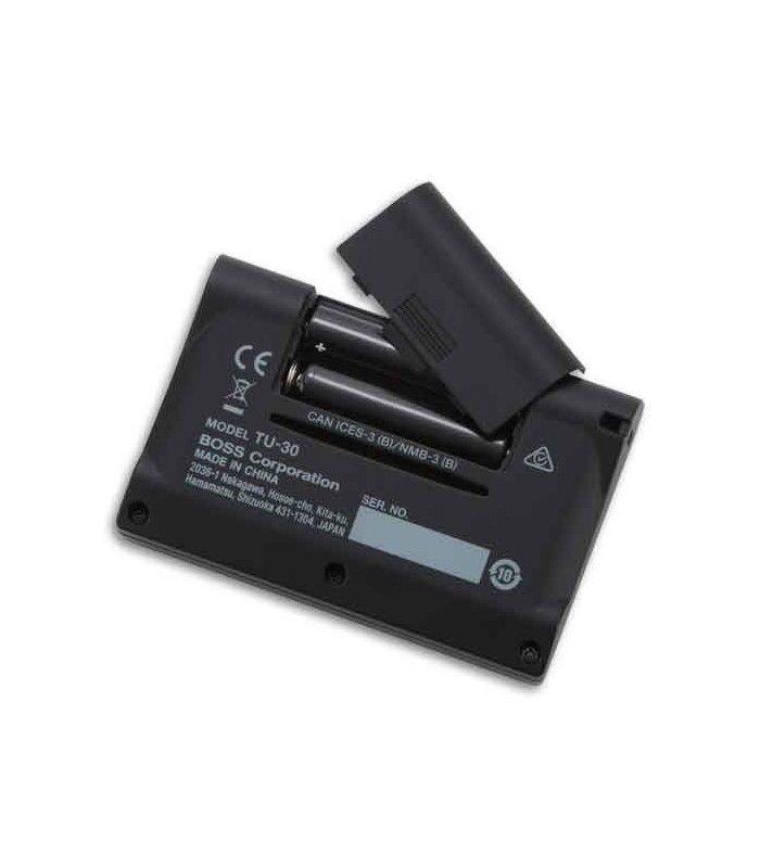 Photo of the battery compartment of Boss TU-30