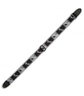 Correia Fender para Guitarra Preta Cinza Cinza