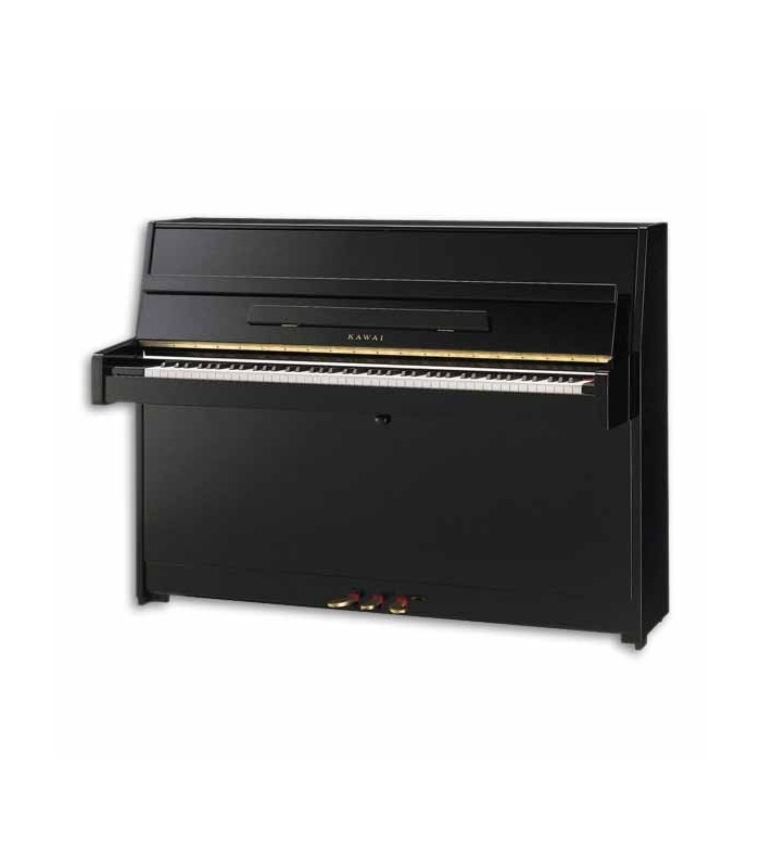 Kawai Upright Piano K 15 110cm Polished Black 3 Pedals