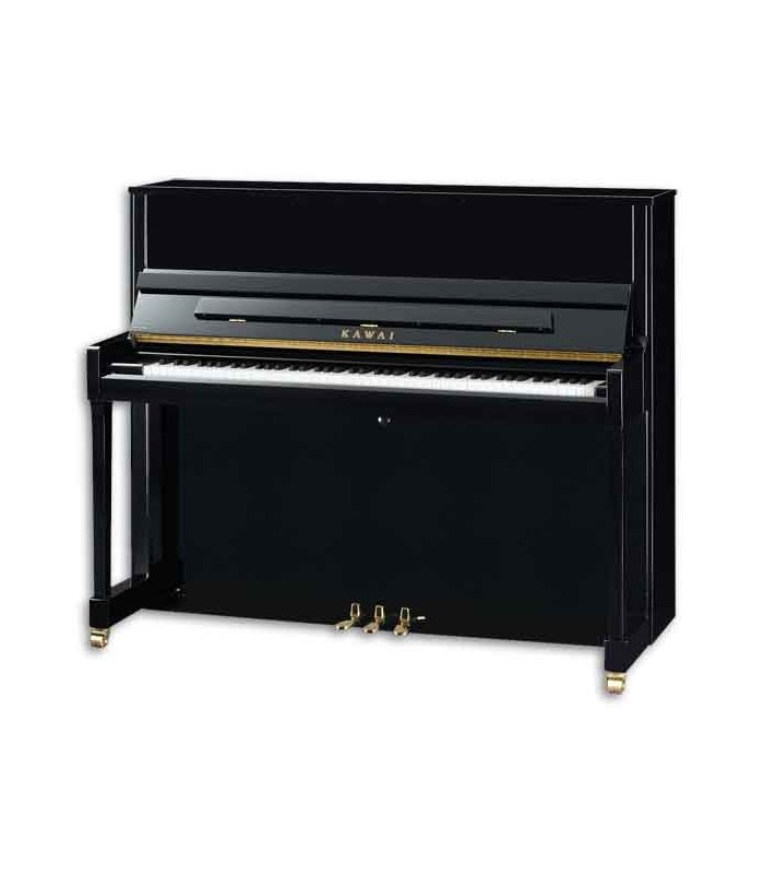 Foto a 3/4 del piano vertical Kawai K-300