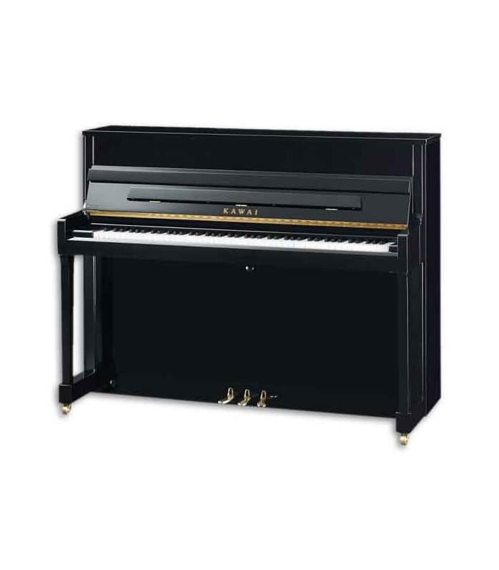 Kawai Upright Piano K 200 114cm Polished Black 3 Pedals
