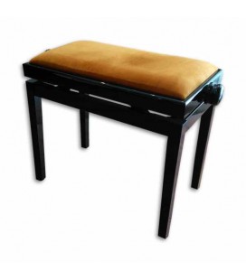 Banco para piano Discacciati 105R 41 03V Preto Retangular Regulável Bege