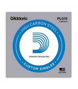 Corda Individual Daddário 015 Aço para Guitarra Elétrica ou Acústica
