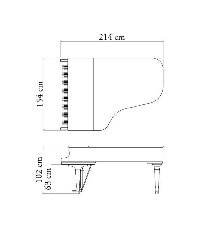 Piano de Cauda Kawai GX 6 214cm Preto Polido 3 Pedais