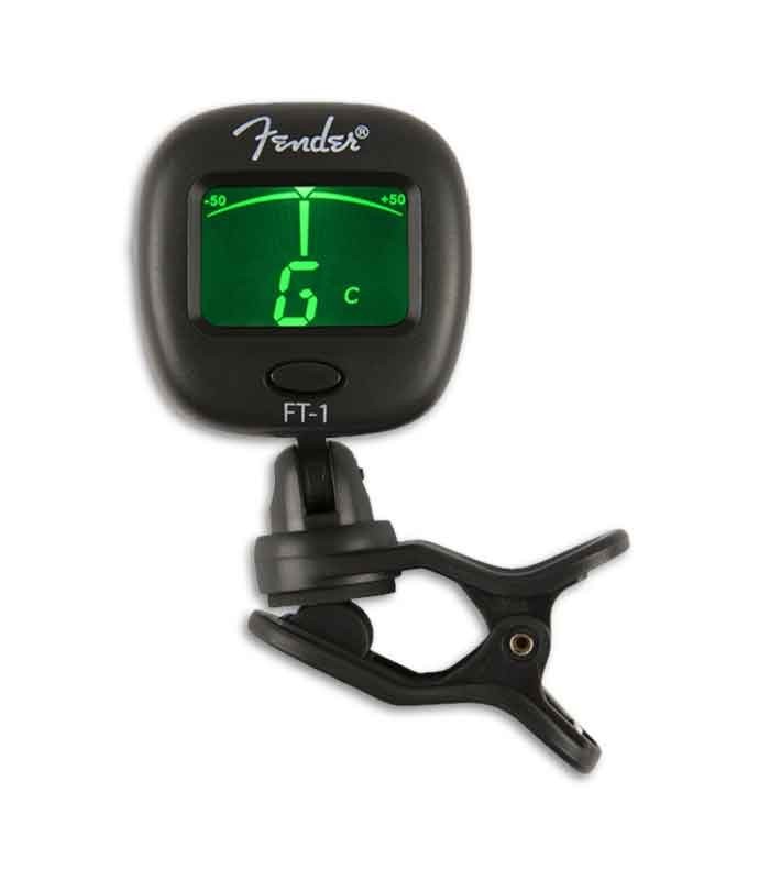 Photo of Fender Chromatic Tuner FT-1 screen and clip on 