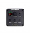 O pré-amplificador Fishman EZ Clasica II tem afinador incorporado, controle de volume, graves e agudos, e de fase